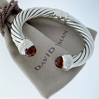 David Yurman Citrine and Diamond 10mm Cable Bracelet