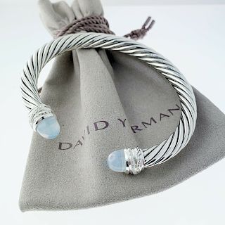 David Yurman Moonstone Diamond Crossover Bracelet