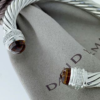 David Yurman Citrine Diamonds 7mm Bracelet