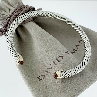 David Yurman Silver 18k Gold Pearl 5mm Bracelet