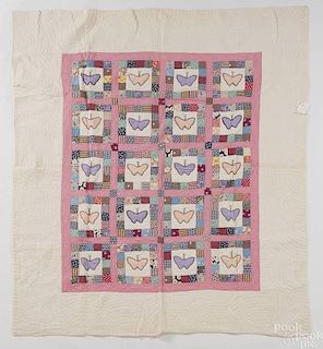 Two Pennsylvania pieced and appliqué quilts, earl
