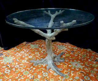 CONTEMPORARY BRONZE TREE FIGURAL DINING TABLE