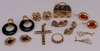JEWELRY. Assorted Gold Jewelry Grouping.