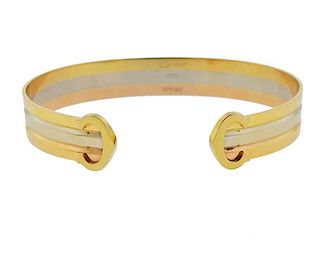 Cartier Double C de Cartier 18K Tri Color Gold Cuff Bracelet