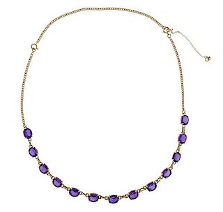 Tiffany &amp; Co 14K Gold Amethyst Necklace