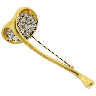 Tiffany &amp; Co 18k Gold  Diamond Brooch Pin