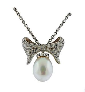 Paul Morelli 18k Gold Pearl Diamond Necklace