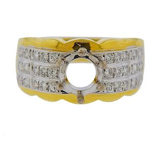 18K Gold Diamond Band Ring Mounting