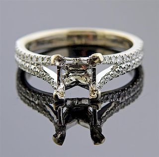 Diadori 14K Gold Diamond Engagement Ring Mounting