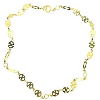 1970s 18k Gold Geometric Link Necklace