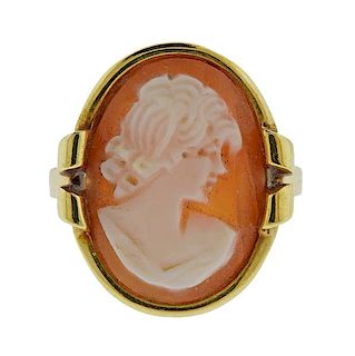 14K Gold Cameo Ring 