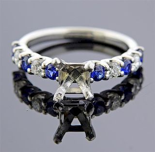 Platinum Diamond Sapphire Ring Mounting