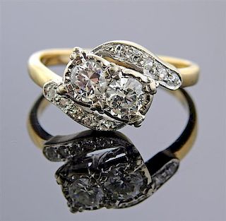 Antique 14K Gold Diamond Ring