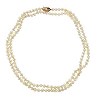Mikimoto 14K Gold Pearl Necklace