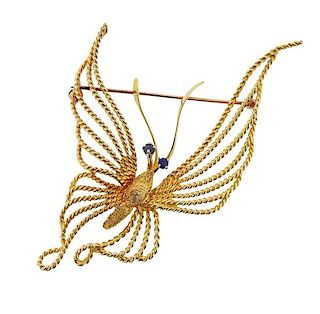Cartier 18K Gold Butterfly Brooch Pin