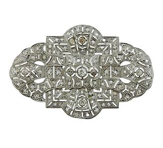 Platinum Diamond Brooch Pin