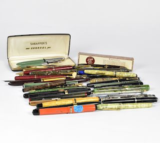 Large Group of Fountain Pens and Pieces