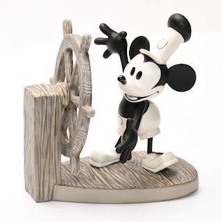 DISNEY CLASSICS MICKEY MOUSE FIGURINE, STEAMBOAT WILLIE