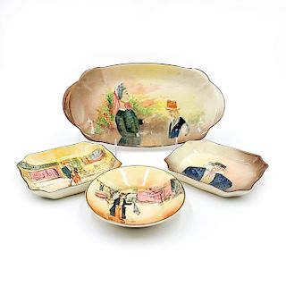 4 ROYAL DOULTON DICKENS WARE TRAYS