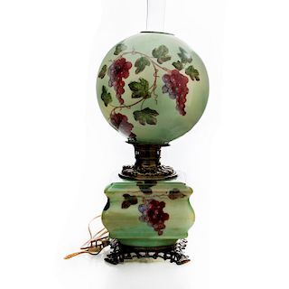 VINTAGE HAND PAINTED ELECTRIC GLOBE LAMP