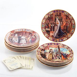 14 ROYAL DOULTON KINGS AND QUEENS OF REALM PLATES