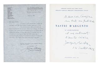 Becker, Jacques - Brochure Nastri D'Argento XI assegnazione stagione 1955/56 firmata dal regista Jacques Becker