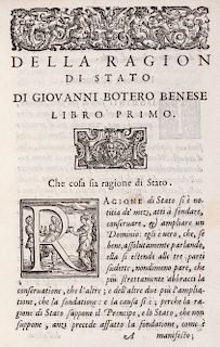 Botero, Giovanni - Della ragion di Stato, Venezia, 1589