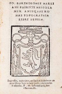 Marliani, Giovanni Bartolomeo - Antiquae Romae topographia septem