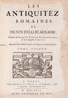 Dionisio di Alicarnasso - Les Antiquitez romaines [...], traduites du Grec par le P. Gabriel François le Jay 