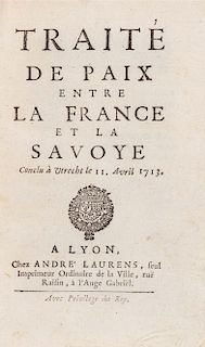 Traité de paix entre la France et la Savoye conclu Utrecht le II Avril 1713