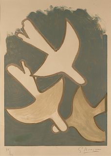 Georges Braque (Argenteuil 1882-Parigi 1963)  - Les oiseaux blancs, 1958
