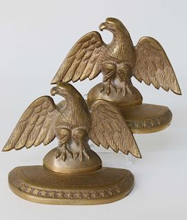 Pair of Vintage Bronze Spread Winged Eagle Bookends