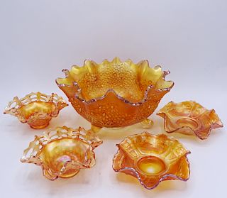 IRRIDESCENT CARNIVAL GLASS BOWLS 