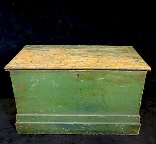 19TH C. PAINT DECORATED BLANKET CHEST 