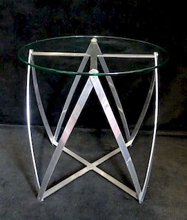 MID CENTURY CHROME OCCASIONAL TABLE