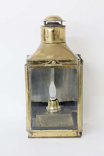 Antique Brass Lantern "C Harvie & Co. Ltd, Electrified