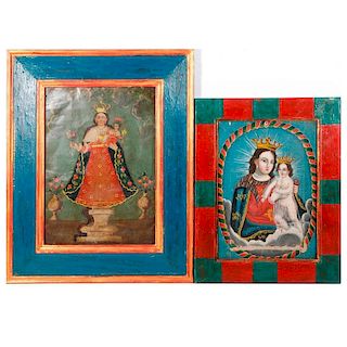 Two Mexican retablos
