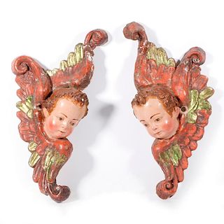 Pair of Spanish Colonial altar decorations