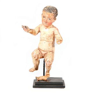 Spanish Colonial carved figure of the baby Jesus