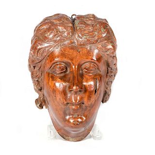19th Century carved head.