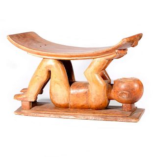 Ashanti wood figural stool