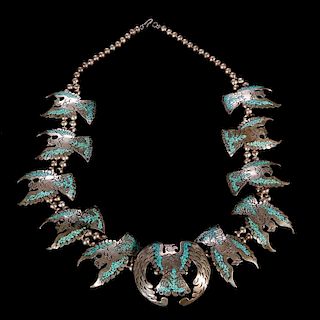 Southwest turquoise and silver necklace