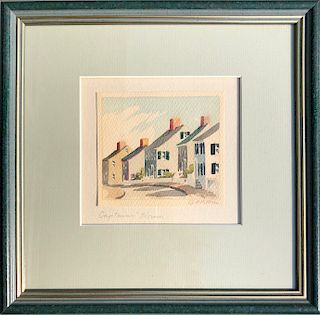 Doris and Richard Beer Watercolor on Paper "Captain's House"
