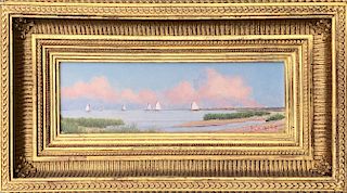 Michael Keane Oil on Canvas Board "Reduction of Nantucket Harbor Morning"