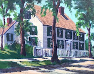 Rachel A. Farrington Oil on Canvas Board "100 Main Street - Nantucket"