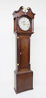 19th Century English Oak Tall Case Clock By Robert Simpfon, Wirksworth