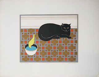 Will Barnet Limited Edition Serigraph on Paper "Cat and Canary" Ed.  69/225