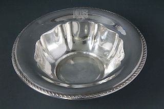 Gorham Sterling Silver Bowl with Gadroon Border