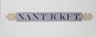 Hand Carved and Painted Nantucket Quarterboard