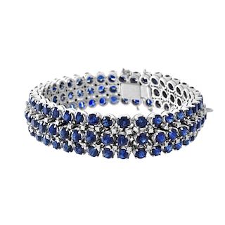 Sapphire, Diamond and Palladium Bracelet